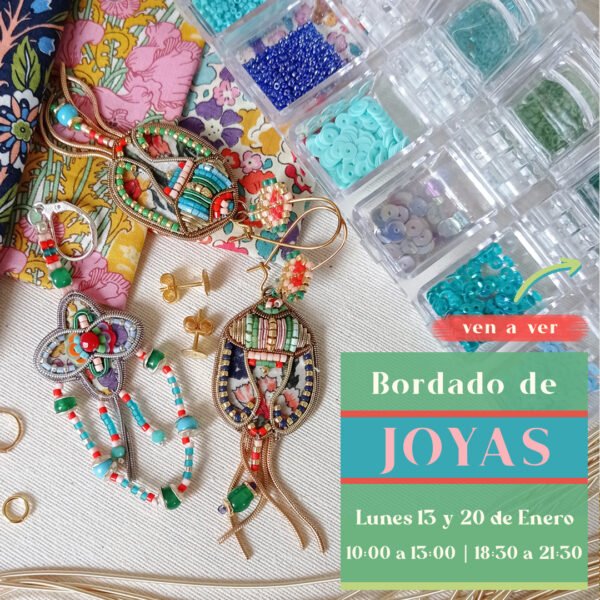 Taller de bordado de Joyas con telas | PRESENCIAL 13 y 20 de enero