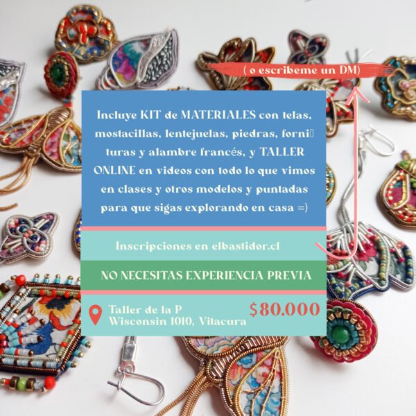 Taller de bordado de Joyas con telas | PRESENCIAL 31 de Mayo - Image 3